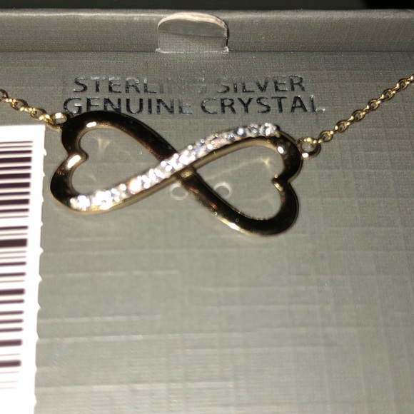 Jewelry - 10CT Gold Plated Crystal Infinity Heart❤️ BNWT